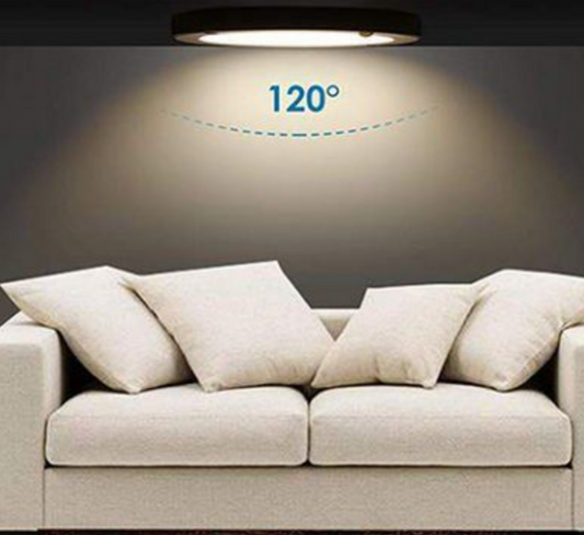 Slim black frame LED 20W thin ceiling light plafoniera with PIR motion sensor circular cool white / 6500K YL14-1810-S