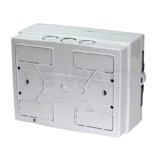 ARS Modular Distribution Board 9 MOD (9 fuses), surface-mounted distribution cabinet, plastic, transparent doors IP40, 341214