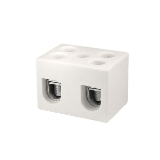 ONKA 25mm2 2-koľajová steatitová / porcelánová / keramická prípojka, tvarovka 2-koľajová biela