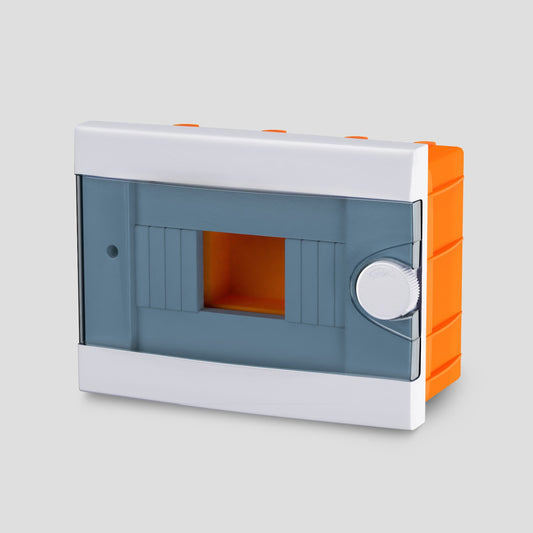 ARS Modular Distribution Board 2-6 MOD (2-6 fuses), plastic flush-mounted distribution cabinet, transparent doors IP40, 341213