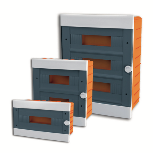 ARS Modular Distribution Board 2-6 MOD (2-6 fuses), plastic flush-mounted distribution cabinet, transparent doors IP40, 341213