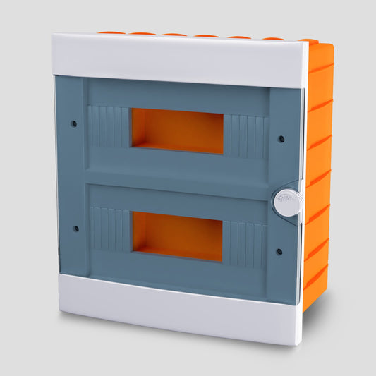 ARS Modular Distribution Board 24 MOD (24 fuses), flush-mounted plastic distribution cabinet, transparent doors IP40, 341208