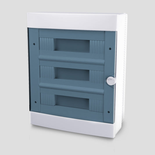 ARS Modular Distribution Board 36 MOD (36 fuses), surface-mounted distribution cabinet, plastic, transparent doors IP40, 347414