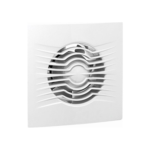 ARS- bÍlý nástěnný axiální koupelnový / WC ventilátor bílý s mřížkou tichý 100mm, 90 m3/h, 340041