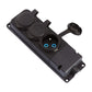 3x socket, French type E, triple "rubber" black socket with cover hermetic IP44 250V, 16A, 2P+Z, 3KMP-E, Bylion