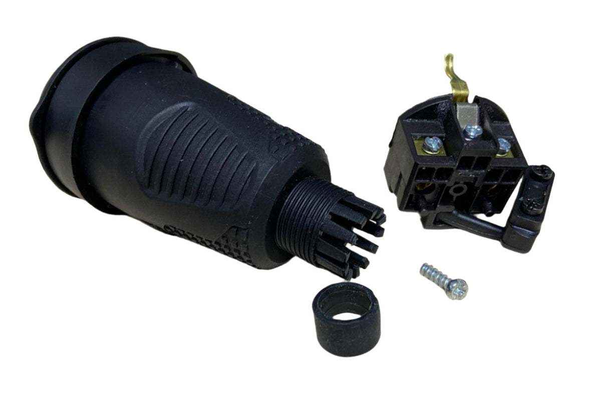 Hermetic black rubber socket IP54 with flap 2P+Z 16A 250V SCHUKO RDP-F Bylion