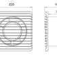 ARS - bÍlý nástěnný axiální koupelnový / WC ventilátor bílý s mřížkou tichý 150mm, 280 m3/h, 340043