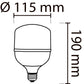 NOAS 40W (300W) LED žárovka TORCH typ, Teplá bílá / 3200K, 3600 Lm, YL95-4002