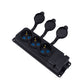 Triple "rubber" black socket with cover hermetic IP44 250V, 16A, SCHUKO 2P+Z, 3KMP-F, Bylion