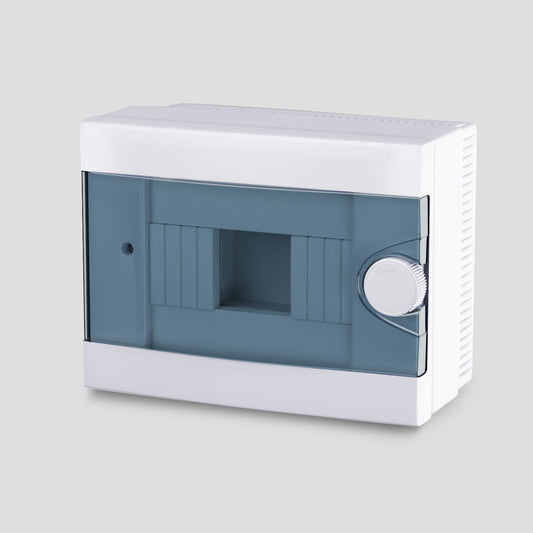 ARS Modular Distribution Board 2-6 MOD (6 fuses), surface-mounted distribution cabinet, plastic, transparent doors IP40, 341212
