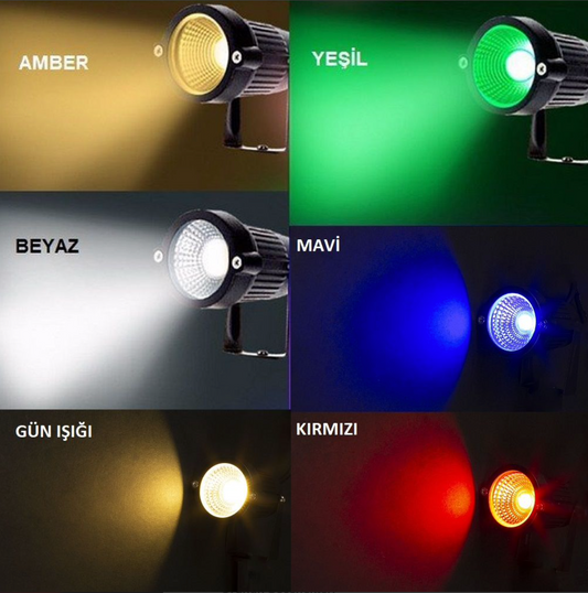 NOAS studená bílá zahradní lampa reflektor zapichovací světla zemní LED sloupek 5W 450Lm 6500K YL74-0501