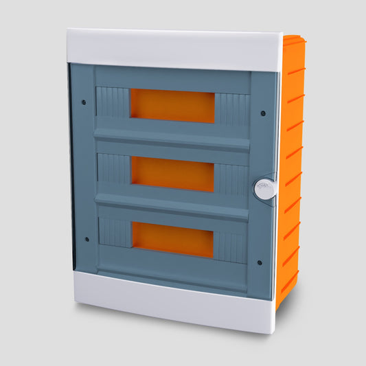 ARS Modular Distribution Board 36 MOD (36 fuses), flush-mounted plastic distribution cabinet, transparent doors IP40, 347415