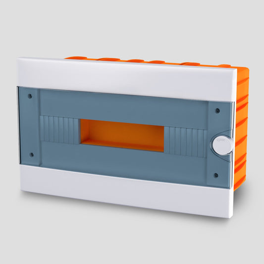 ARS Modular Distribution Board 16 MOD (16 fuses), flush-mounted plastic distribution cabinet, transparent doors IP40, 346125