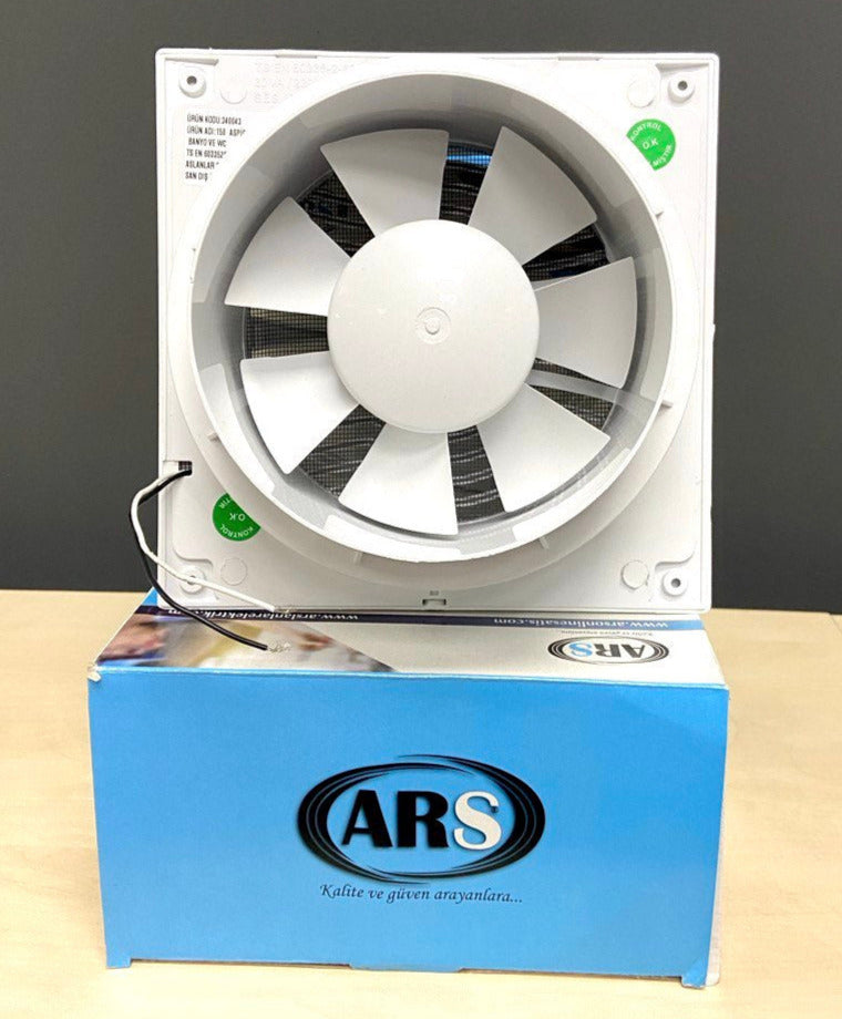 Alize ARS - white wall-mounted axial bathroom / toilet fan white with grille silent 150mm, 280 m3/h, 348564