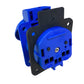 Hermetic socket 2P+E, 230/220 V, with grounding, IP44, with flap, blue, 250 V French
