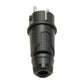 Black rubber plug IP54, 250V 16a for cable, Uni-Schuko (double grounding), 2P+E, REF, Bylion