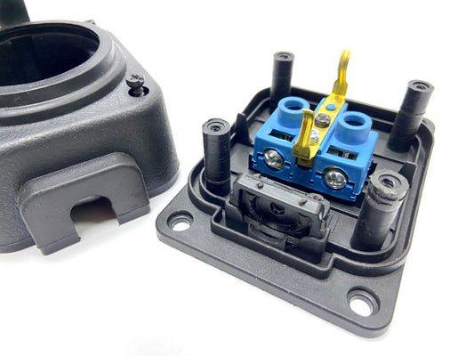 Black "rubber" surface socket 250V, 16A, IP44, SCHUKO 2P+Z, 1KMP-F, Bylion