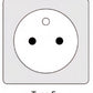 3x socket, French type E, triple "rubber" orange socket with cover, hermetic IP44 250V, 16A, 2P+Z, 3KMP-E-O, Bylion
