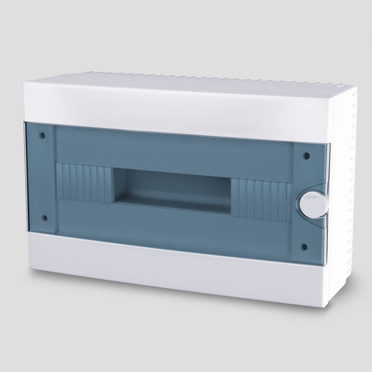 ARS Modular Distribution Board 16 MOD (16 fuses), surface-mounted distribution cabinet, plastic, transparent doors IP40, 346124