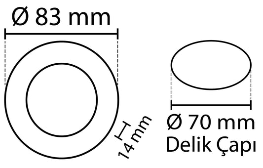 2 ks - kulatý LED panel 3W / 270Lm bílá kruhový vestavný (napájecí zdroj součástí sestavy) 4000K YL10-0307