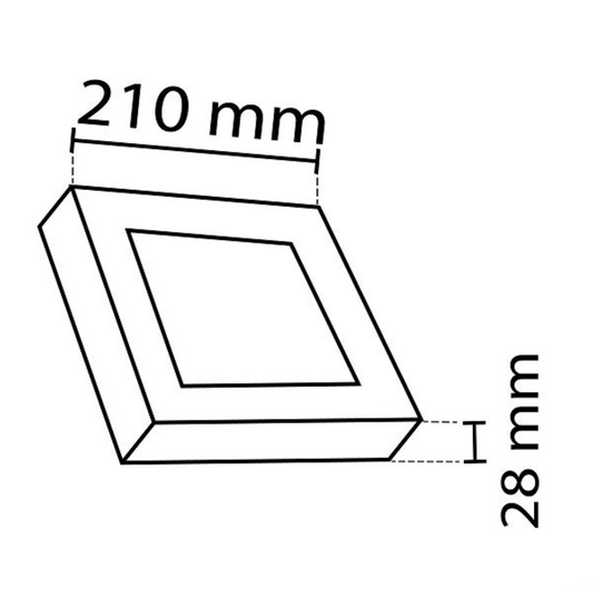 NOAS plafoniera, přisazený LED panel 18W / 1620Lm studená bílá / 6500K stropní čtverec ,YL15-1800