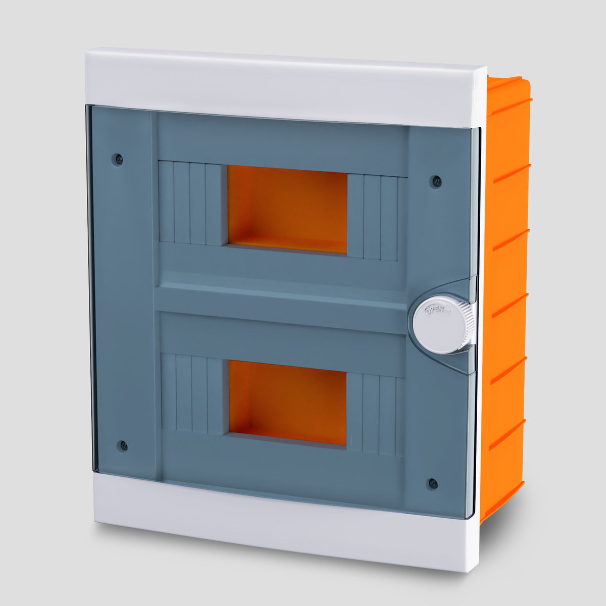 ARS Modular Distribution Board 16 MOD (16 fuses), flush-mounted plastic distribution cabinet, transparent doors IP40, 341206