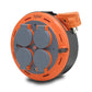 IP44 Compact extension cable with reel, 5 m cable with 4 sockets + thermal/child protection, 3x1 mm2, SCHUKO grounding type, PHP-05310-F