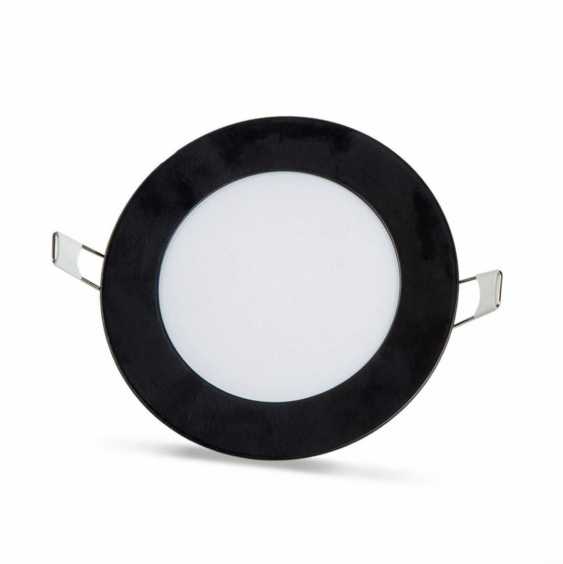 2 ks - kulatý LED panel 6W / 540Lm studená bílá černý rám kruhový vestavný (napájecí zdroj součástí sestavy) 6500K YL10-0600-S