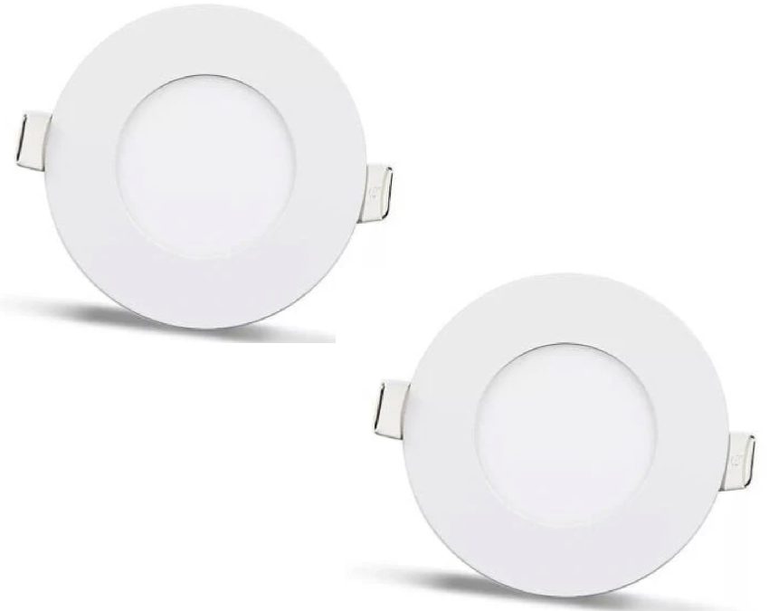 2 ks - kulatý LED panel 3W / 270Lm bílá kruhový vestavný (napájecí zdroj součástí sestavy) 4000K YL10-0307
