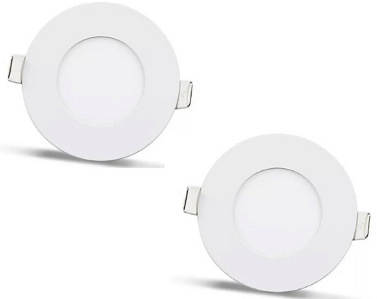 2 ks - kulatý LED panel 3W / 270Lm bílá kruhový vestavný (napájecí zdroj součástí sestavy) 4000K YL10-0307