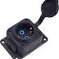 Black "rubber" surface socket 250V, 16A, IP44, SCHUKO 2P+Z, 1KMP-F, Bylion