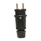 Black rubber plug IP54, 250V 16a for cable, Uni-Schuko (double grounding), 2P+E, REF, Bylion