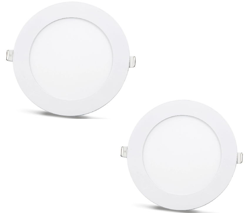 2 ks -  bílá SLIM LED panel 9W / 810 Lm kruhový vestavný kulatý (napájecí zdroj součástí sestavy) 4000K YL10-0907