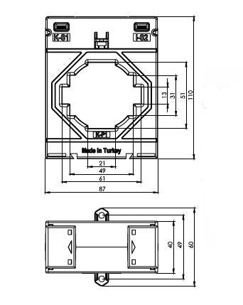 ONKA current transformer - current transformer 600/5A, 60MM, CLASS 0.5S, 5VA (TK606005304 / 80011767)