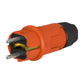 Orange rubber plug IP54, for cable, double grounding, 2P+Z, REF-O, 16 A 250 V, manufacturer Bylion
