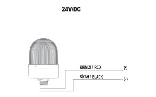 Flashing ø70 NUT.CONN.SIGNAL BEACON S BUZZ., 40-250V AC/DC., BLUE WITH 10CM EXT.TUBE