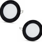 2 ks - kulatý LED panel 6W / 540Lm studená bílá černý rám kruhový vestavný (napájecí zdroj součástí sestavy) 6500K YL10-0600-S